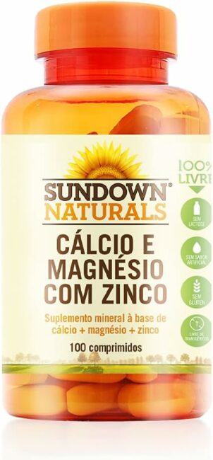 Suplemento com zinco, cálcio e magnésio da Sundown Naturals. Fonte da imagem: Amazon