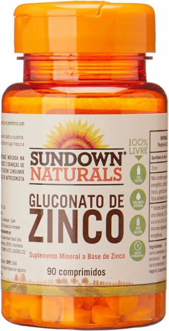 Gluconato de zinco da Sundown. Fonte da imagem: Amazon