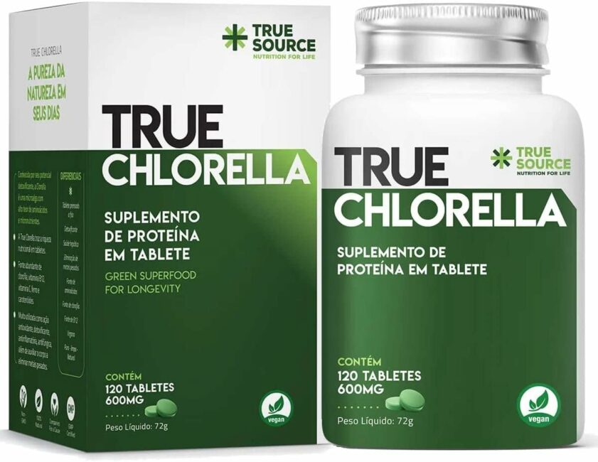 Suplemento de chlorella da True Source. Fonte da imagem: Amazon