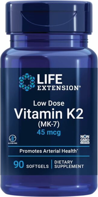 Vitamina K2, suplemento low dose de Vitamina K2 da Life Extension. Fonte de imagem: Amazon