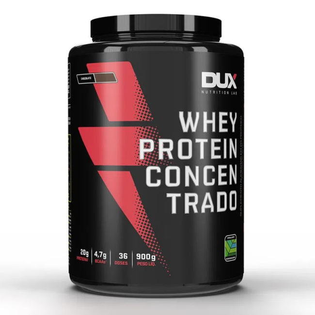 Whey protein concentrado da Dux. Fonte da imagem: site oficial da marca.
